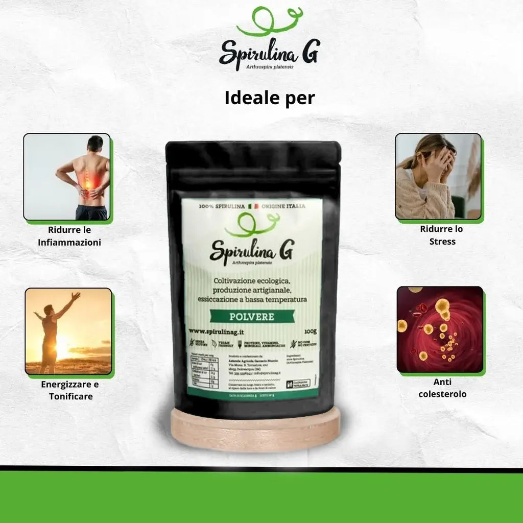 Spirulina in polvere ideale per