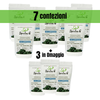 OFFERTA SPECIALE: 7 confezioni di SpirulinaG da 100 compresse + 3 confezioni in OMAGGIO | Spirulina ITALIANA PURA 100%